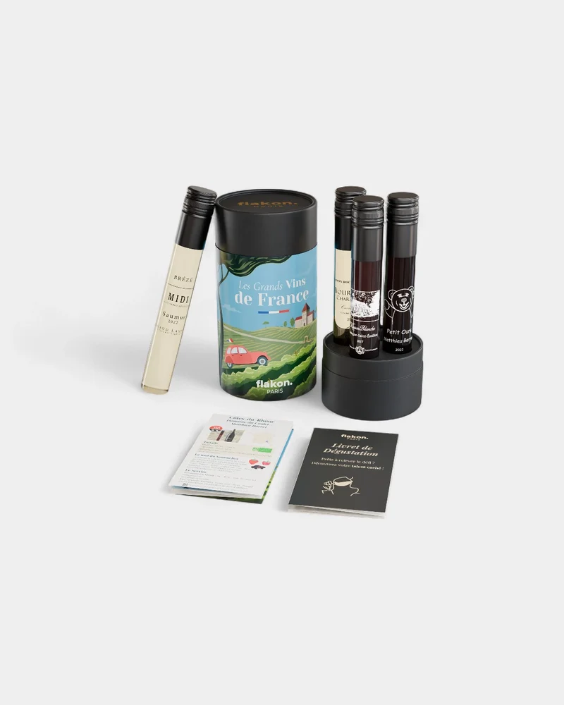 Coffret dégustation 4 flacons de vin à personnaliser