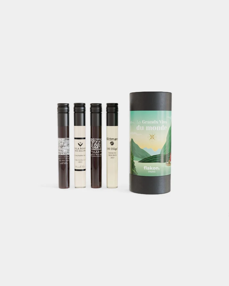 Coffret dégustation 4 flacons de vin à personnaliser