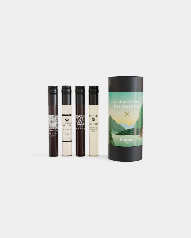 Coffret dégustation 4 flacons de vin à personnaliser