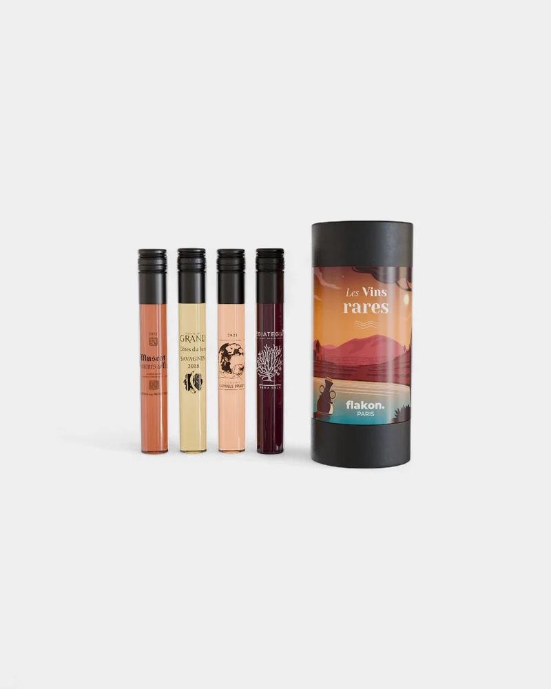 Coffret dégustation 4 flacons de vin à personnaliser