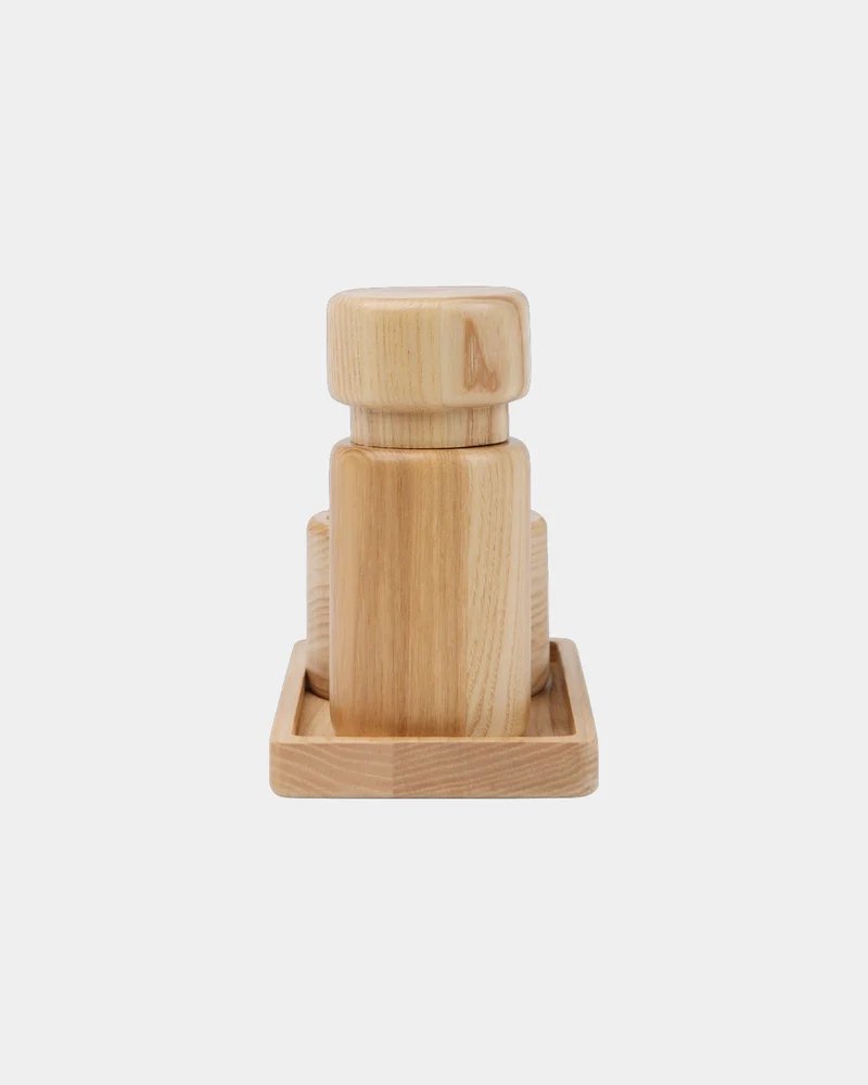 Ensemble sel et poivre bois FSC Vinga Retro Set à personnaliser