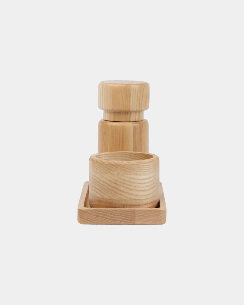 Ensemble sel et poivre bois FSC Vinga Retro Set à personnaliser