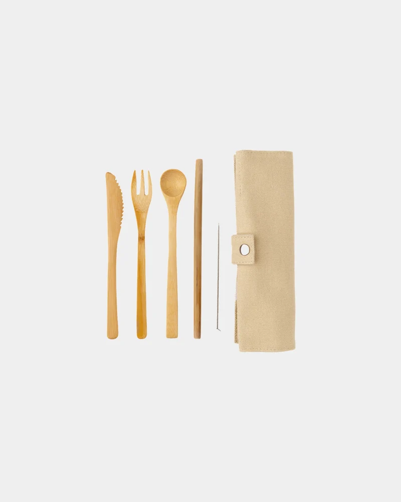 Set de couverts en bambou réutilisable à personnaliser