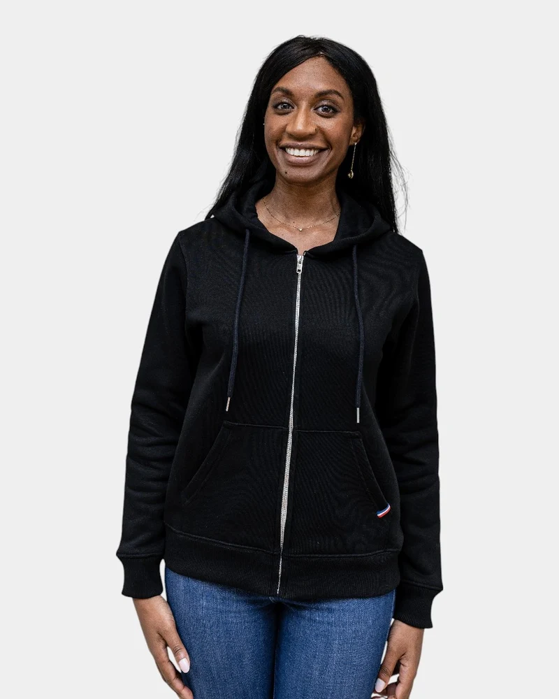 Hoodie femme molletonné zippé à personnaliser