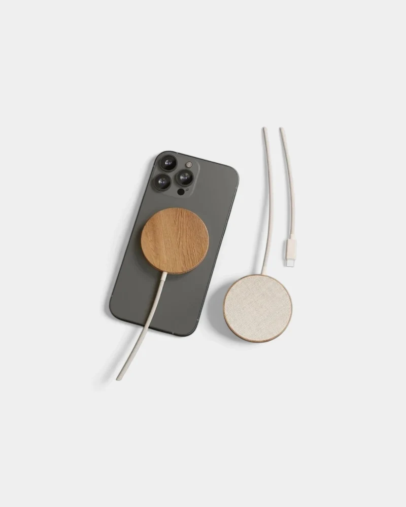 Chargeur induction Magsafe en bois personnalisable