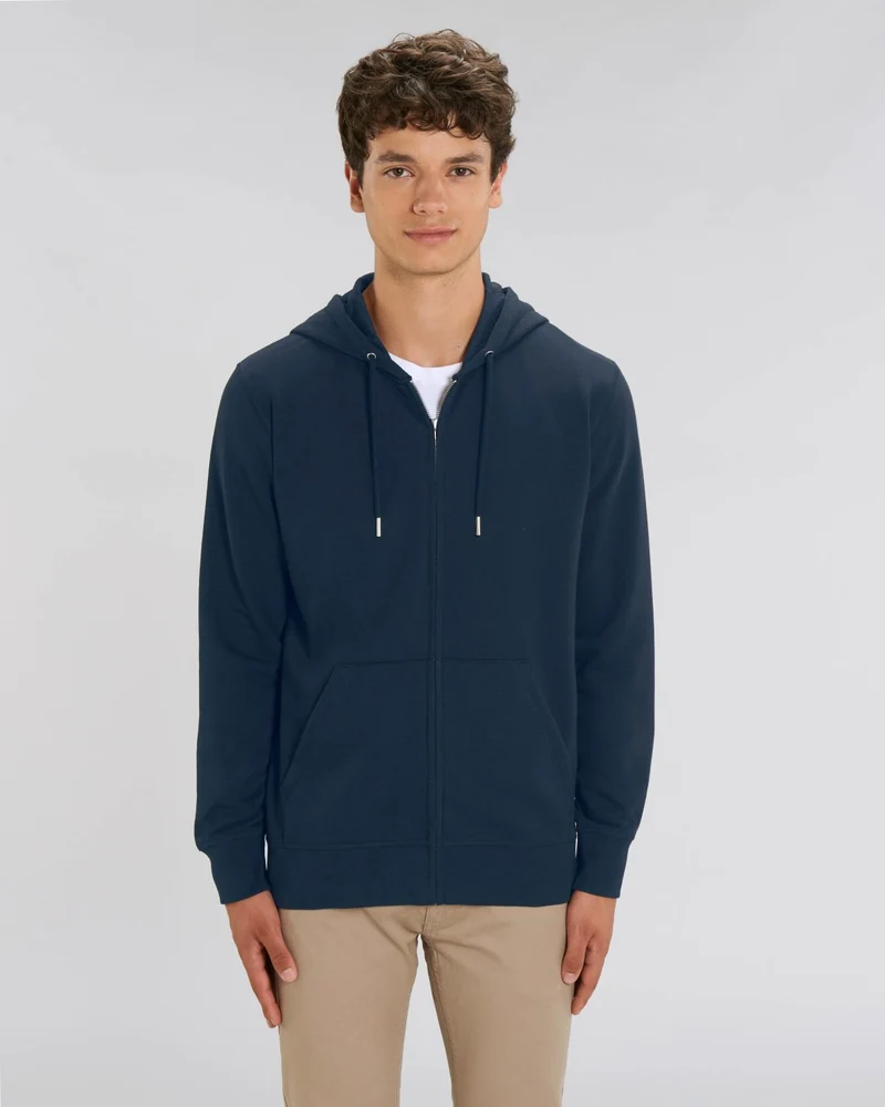 Sweat zippé unisexe personnalisable en coton bio