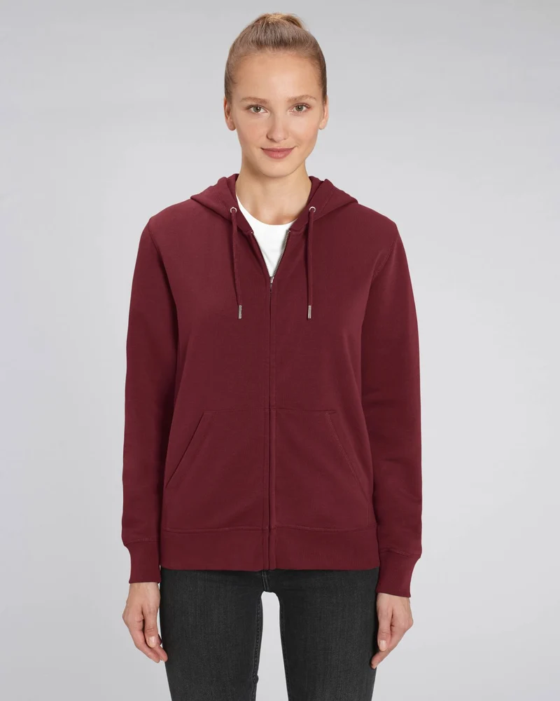Sweat zippé unisexe personnalisable en coton bio