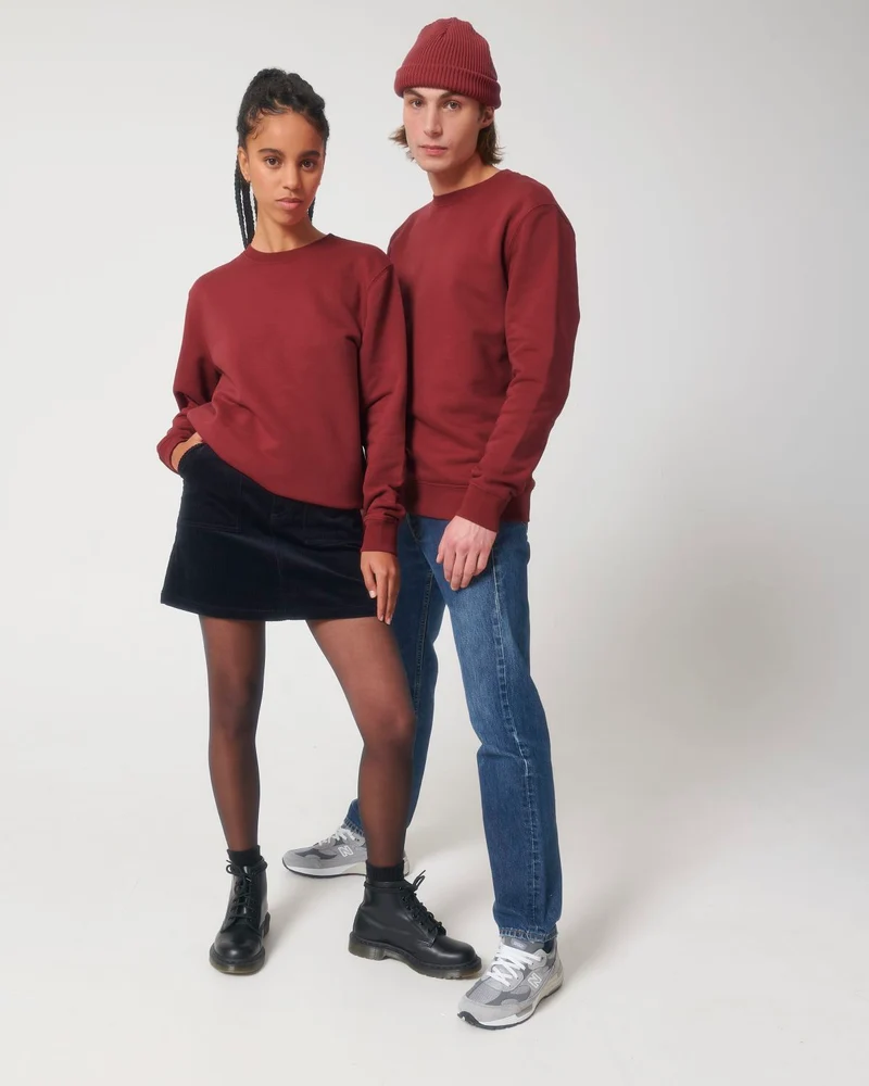 Sweat premium col rond unisexe en coton bio à personnaliser