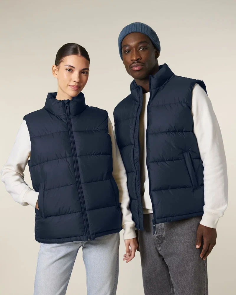 Gilet matelassé unisexe en polyester recyclé à personnaliser
