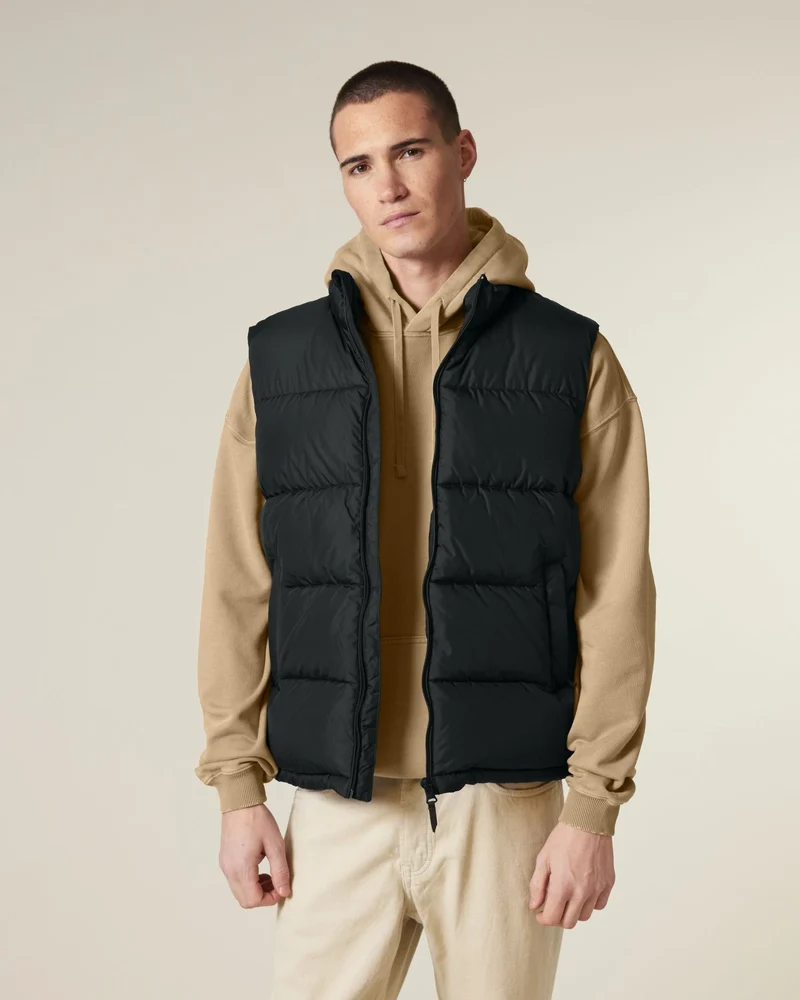 Gilet matelassé unisexe en polyester recyclé à personnaliser