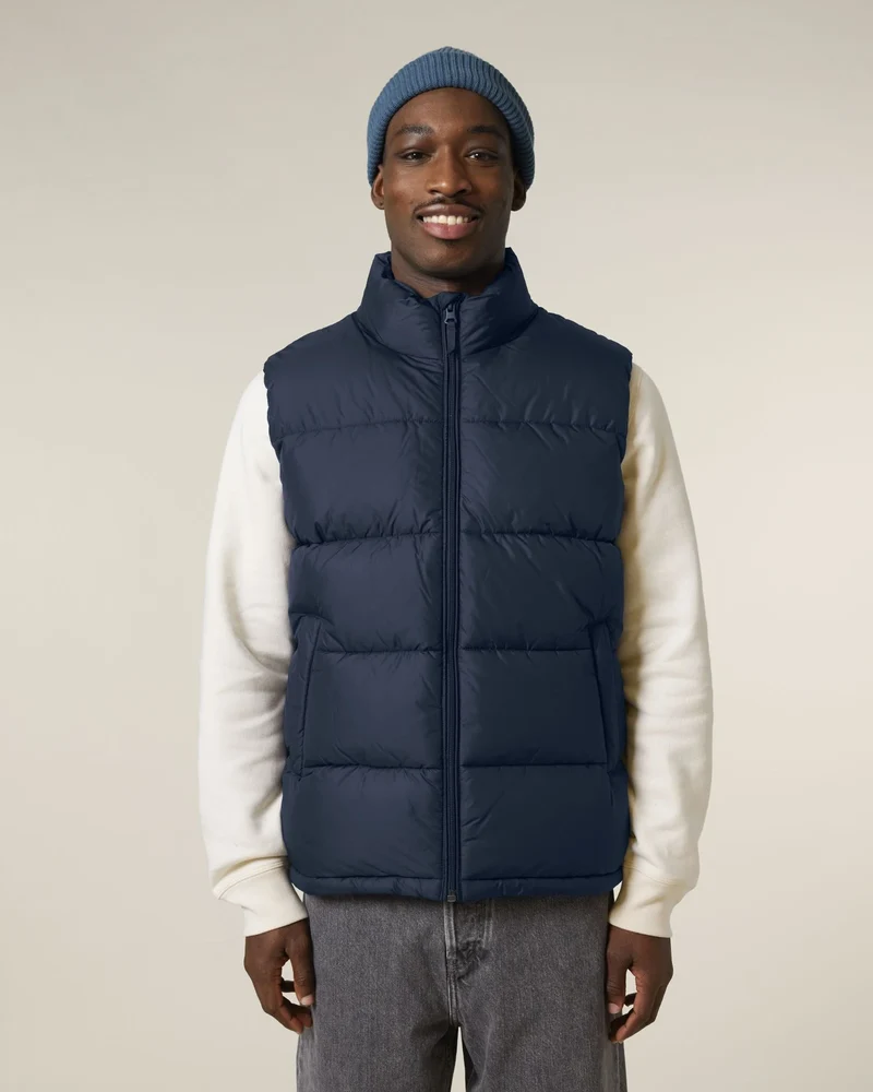 Gilet matelassé unisexe en polyester recyclé à personnaliser