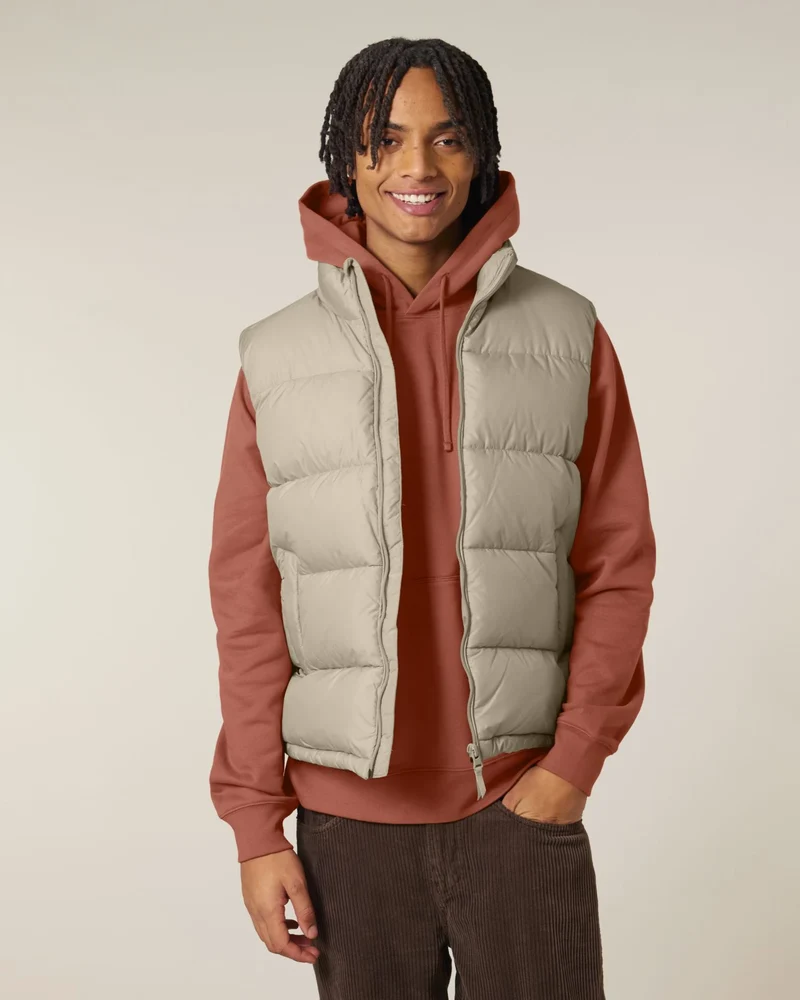 Gilet matelassé unisexe en polyester recyclé à personnaliser