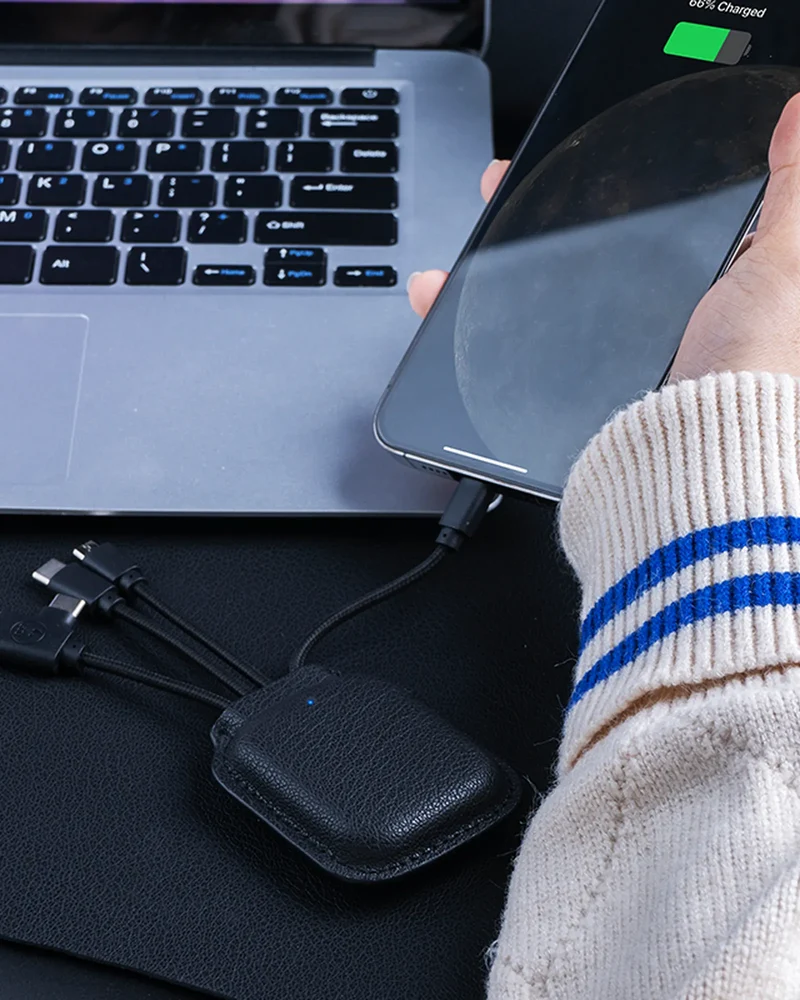 Batterie externe plastique recyclé NFC à personnaliser